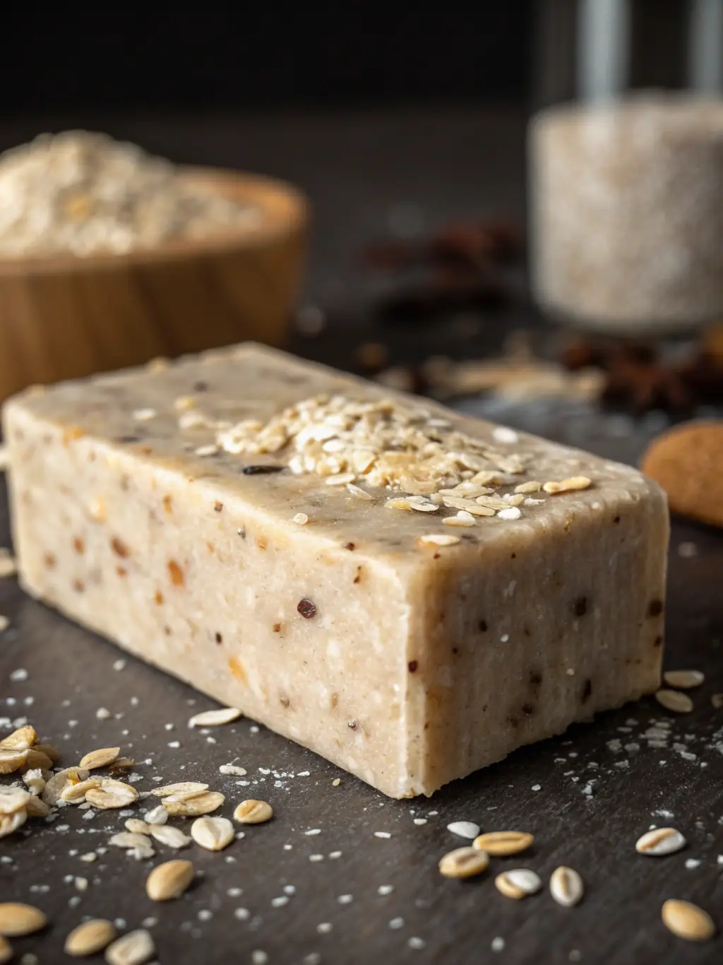 A close-up shot of Lashay Avenue's handcrafted soap, highlighting its natural ingredients and artisanal texture, set against a backdrop of soft linen and natural light.
